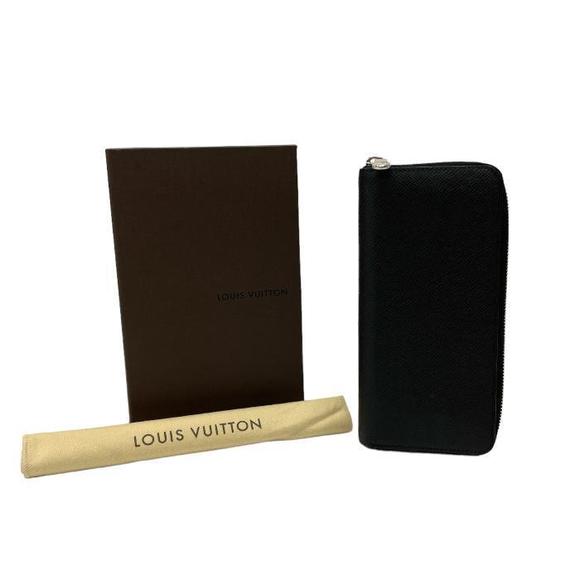 Louis Vuitton Zippy Wallet Vertical Taiga Leather Long Ardoise Black - Picture 1 of 15
